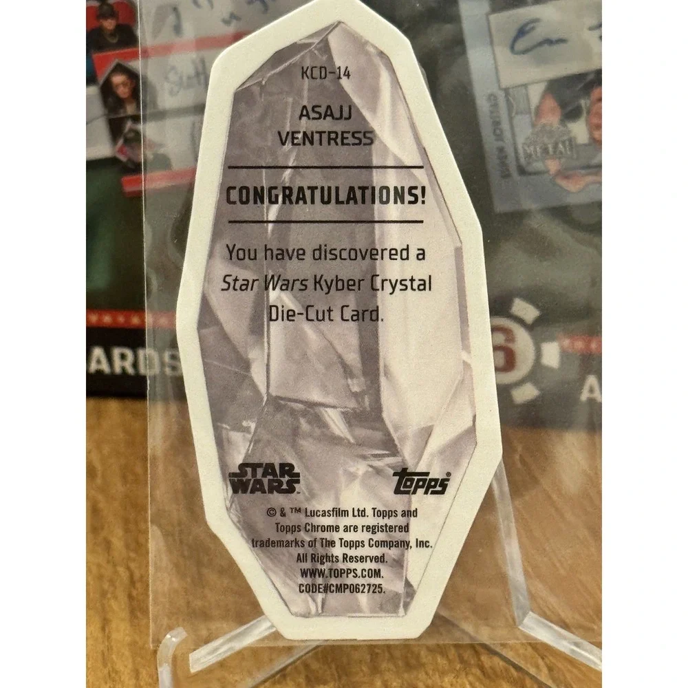 2023 Topps Chrome Star Wars Asajj Ventress #KCD-14 Kyber Crystal Die-Cut Card
